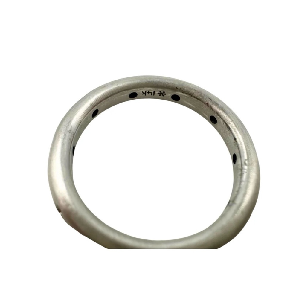 14k white brushed gold with diamonds - Picture 3 of 3
